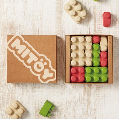 MiToy米多益｜天然米香積木-25pcs享樂包(含品牌收納袋)